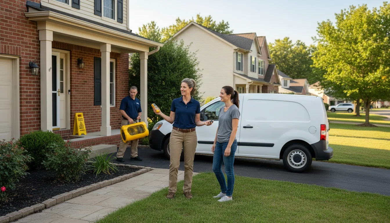 Residential water damage restoration in Ellinger, TX